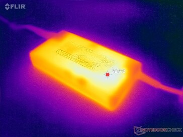 AC adaptörü zorlu yükleri çalıştırırken 40 C'nin biraz üzerine ulaşır