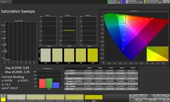 Renk doygunluğu (True Tone devre dışı, hedef renk alanı sRGB)