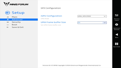 Minisforum MS-A1'in UEFI'si