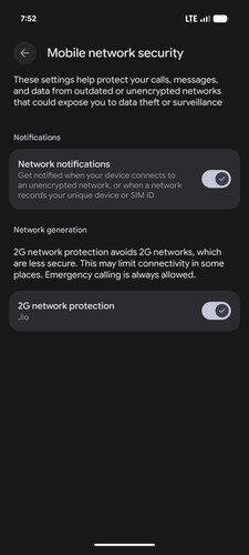Mobil ağ güvenlik seçenekleri