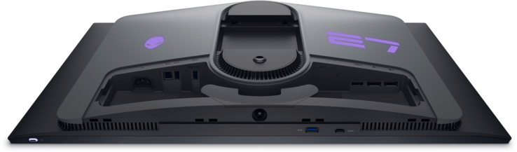 Alienware AW2725DF: Güç düğmesi, kontrol joystick'i ve bağlantı noktaları. (Resim Kaynağı: Dell)