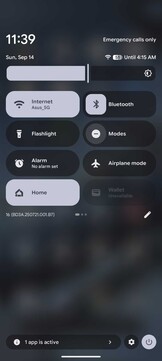 Hızlı Ayarlar ile bildirim gölgesi
