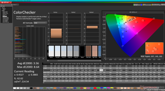 Kalibrasyondan önce ColorChecker (P3'e karşı, HDR kapalı)