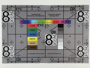 Test chart (telephoto lens)