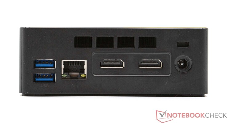 Arka: 2x USB 3.2 Gen2 (10 Gbps), GBit-LAN, 2x HDMI (maks. 4K@60Hz), şebeke bağlantısı (12V 3.0A)
