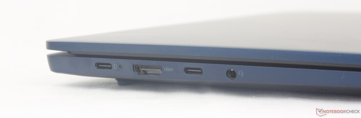 Sol: 2x USB-C (5 Gbps), Güç Dağıtımı 3.0 + DisplayPort 1.4, HDMI 1.4, 3,5 mm kulaklık