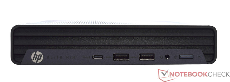 Ön taraf: USB Type-C 20 Gbit/s, 2x USB Type-A 10 Gbit/s, 3,5 mm ses
