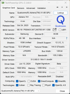 GPU-Z Adreno X1-85 (4,6 TFLOPS)