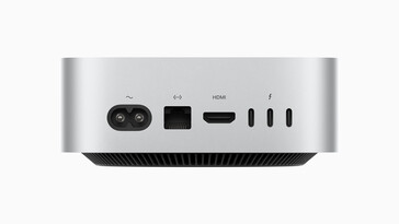 Arka: güç kablosu, Gigabit Ethernet, HDMI 2.1, Thunderbolt 4 ile 3x USB-C 4.0 (40 Gbit/s, DisplayPort Alt mod 1.4) (resim: Apple)