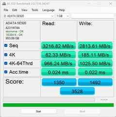 Bağlantı: USB 4 (40 GBit) | Veri boyutu: Minisforum AtomMan X7 Ti üzerinde 1 GB