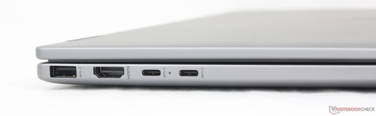 Sol: USB-A (10 Gbps), HDMI 2.1, 2x USB-C (10 Gbps w/ DisplayPort 1.4a + Güç Dağıtımı)