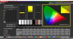 CalMAN ColorChecker (profil: Vivid, hedef renk uzayı: sRGB)